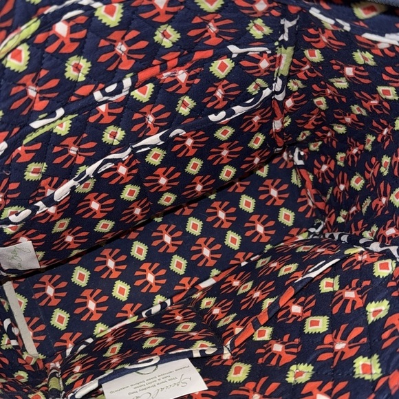 Vera Bradley Tote sun valley print Spacious bag travel navy orange retired - Picture 3 of 3
